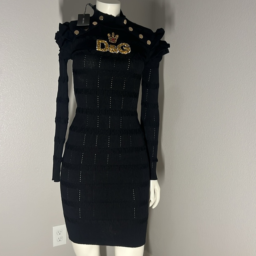 Dolce & Gabbana One of a Kind Black Ruffled Textured Mini Dress $2,900 OBO NWT - Picture 11 of 16